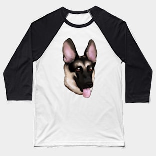 German Shepherd Dog Head Baseball T-Shirt